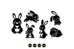 Cute Bunny SVG Clipart For Easter Crafts Product Image 3