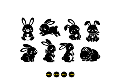 Hand Drawn Bunny SVG For Easter Crafts Product Image 3