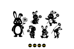 Hand Drawn Bunny Floral Clipart For Crafts Product Image 3