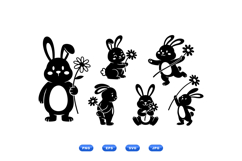 Hand Drawn Bunny Floral Clipart For Crafts Product Image 2
