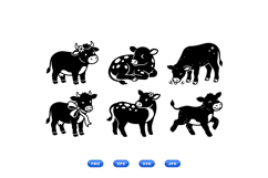 Hand Drawn Cow Calf Clipart For Crafts Product Image 2