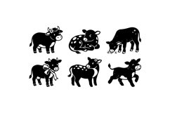 Hand Drawn Cow Calf Clipart For Crafts Product Image 3