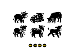 Hand Drawn Cow Calf Clipart For Crafts Product Image 1