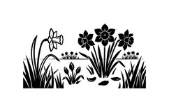 Hand Drawn Daffodil And Tulip For Crafts Product Image 2