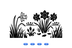 Hand Drawn Daffodil And Tulip For Crafts Product Image 1