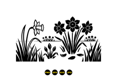 Hand Drawn Daffodil And Tulip For Crafts Product Image 3