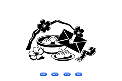 Hand Drawn Dumpling And Floral Clipart For Crafts Product Image 2