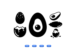 Egg And Avocado Vector Clipart For Printables Product Image 2