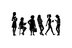 Women Silhouette Vector For Crafts Product Image 2