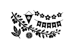 Hand Drawn Floral Garland SVG For Crafts Product Image 1