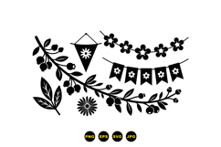 Hand Drawn Floral Garland SVG For Crafts Product Image 3