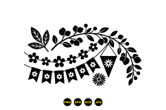 Hand Drawn Floral Garland Clipart For Crafts Product Image 3