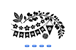 Hand Drawn Floral Garland Clipart For Crafts Product Image 2