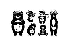 Hand Drawn Floral Bear Clipart For Invitations Product Image 3