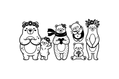 Hand Drawn Floral Bear Clipart For Crafts Product Image 3
