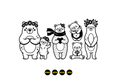 Hand Drawn Floral Bear Clipart For Crafts Product Image 1