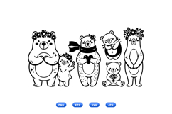 Hand Drawn Floral Bear Clipart For Crafts Product Image 2