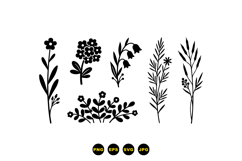 Hand Drawn Floral Silhouettes For Invitations Product Image 3