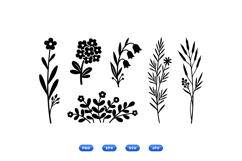 Hand Drawn Floral Silhouettes For Invitations Product Image 1