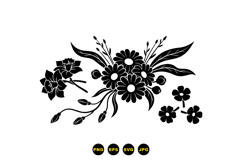Hand Drawn Floral SVG Clipart For Invitations Product Image 1