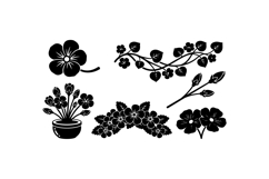 Hand Drawn Floral Silhouette SVG For Crafts Product Image 3