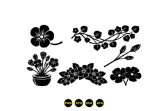Hand Drawn Floral Silhouette SVG For Crafts Product Image 1