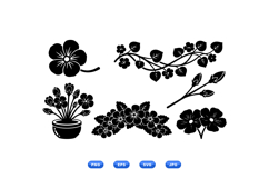 Hand Drawn Floral Silhouette SVG For Crafts Product Image 2