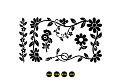 Hand Drawn Floral Silhouette Clipart For Cards Product Image 3