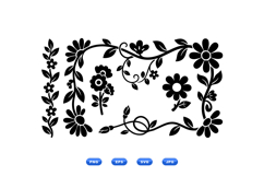 Hand Drawn Floral Silhouette Clipart For Cards Product Image 2