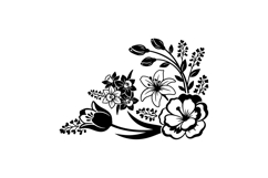 Hand Drawn Floral Corner SVG For Invitations And Crafts Product Image 3