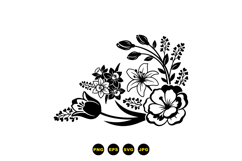 Hand Drawn Floral Corner SVG For Invitations And Crafts Product Image 1