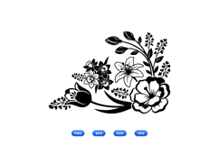 Hand Drawn Floral Corner SVG For Invitations And Crafts Product Image 2