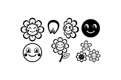 Hand Drawn Smiling Flower Clipart For Crafts Product Image 3