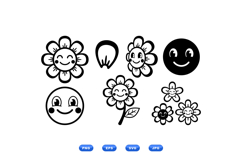 Hand Drawn Smiling Flower Clipart For Crafts Product Image 2
