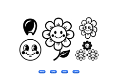 Kawaii Smiling Daisy Vector For Crafts Product Image 2