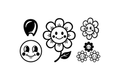 Kawaii Smiling Daisy Vector For Crafts Product Image 1