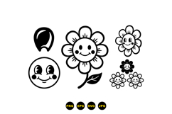Kawaii Smiling Daisy Vector For Crafts Product Image 3