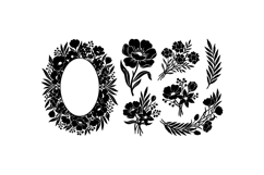 Hand Drawn Floral SVG Clipart For Invitations Product Image 1