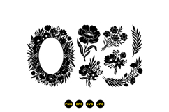 Hand Drawn Floral SVG Clipart For Invitations Product Image 3