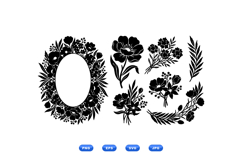 Hand Drawn Floral SVG Clipart For Invitations Product Image 2