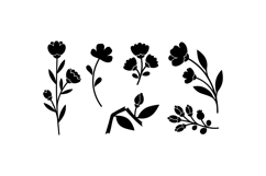 Minimal Black Floral SVG For Crafts Product Image 3