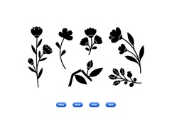 Minimal Black Floral SVG For Crafts Product Image 2