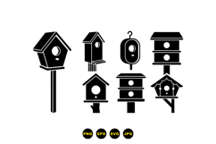 Vector Birdhouse Icons For Crafts And Print Product Image 3
