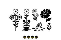 Hand Drawn Daisy Floral SVG For Invitations Product Image 3
