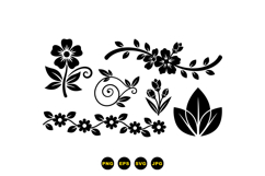 Floral Silhouette Clipart Graphics For Invitations Product Image 1