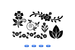 Floral Silhouette Clipart Graphics For Invitations Product Image 2