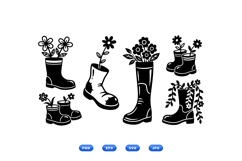 Hand Drawn Garden Boot Floral For Crafts Product Image 2