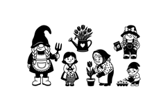 Hand Drawn Garden Gnome Vector For Crafts Product Image 3