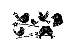 Hand Drawn Bird SVG Clipart For Invitations Product Image 1