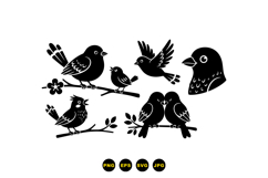 Hand Drawn Bird SVG Clipart For Invitations Product Image 3